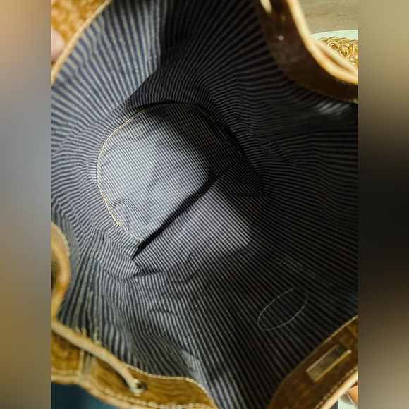 FENDI Authentic RARE Pequin Striped Nylon Drawstring XL Bucket Backpack - Picture 5 of 9